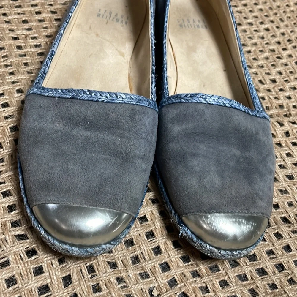 Stuart Weitzman Tipadrille Blue Jean Espadrille Mirror toe Shoes